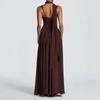 Womens Solid Color Long Slip Dress Slim Fit Commute Events