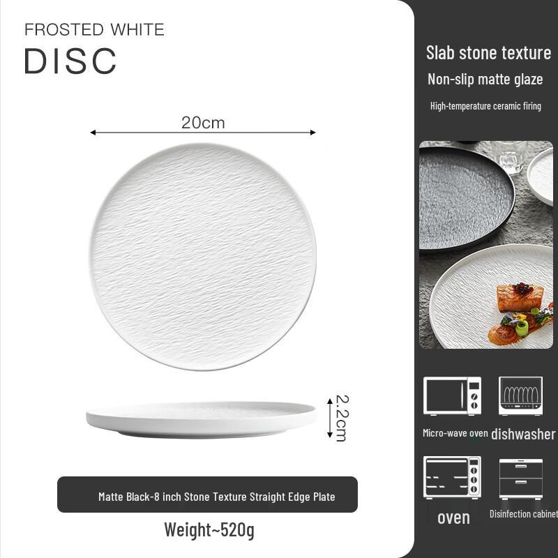 Minimalist Matte White Ceramic Dinner Plate