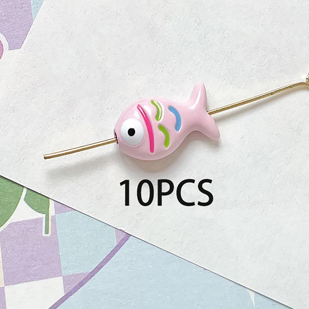 10pcs Handmade Craft Mini Fish Beads Cartoon Jewelry Making Material Bracelet Making Kit