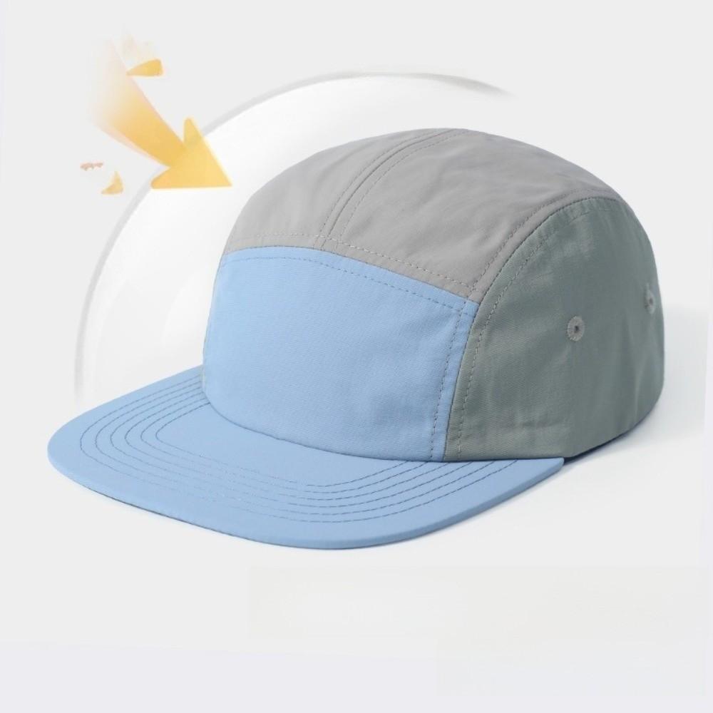 Unisex Color Matching Baseball Cap Five-panel Quick-drying Flat Brim Hat Flat Edge Breathable Snapback Cap Outdoor Hiking