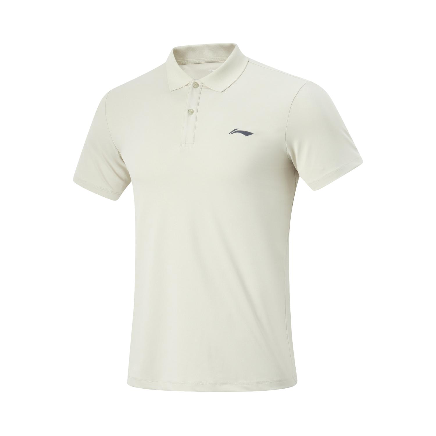 

Li-Ning Plain Minimalist Versatile Casual Short Sleeve Polo Shirt Men tops Off-White APLU141-1 L