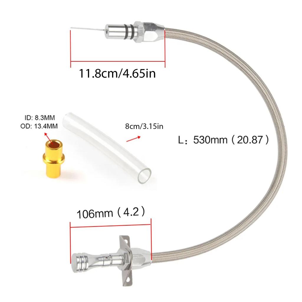 Replacement Transmission Dipstick Flexible Transmission Dipstick for SBC BBC 350 Heat Resistance Easy Installation