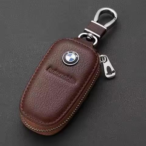 WSQK5 Leather Car Key Bag Multifunction Organizer Wallet For BMW M Power Performance E90 E91 E92 E93 X1 X3 X5 X6 M3 M5 F18 E63 Sticker