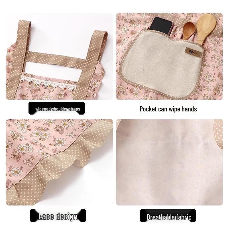 JINGRUIXIANG Princess Kitchen Apron with Hand Wipes