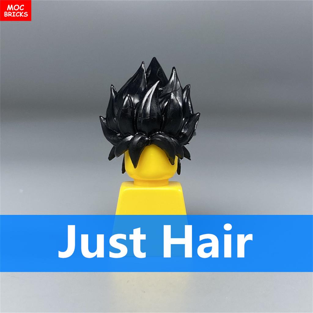 Non-Toxic 10Pcs Moc Bricks Female Male Children Mustache Grandpa Hairs Helmet Action Figure Assembled Building Blocks Plastic Toys