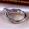 CopperFlower Ring for Women Charm Shiny AAA CZ Wedding Ring Jewelry Gift