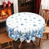Christmas Blue Santa Claus Tablecloth Party Decor Winter Xmas Tree Snowflake Kitchen Dining Table Cover Christmas Decorations