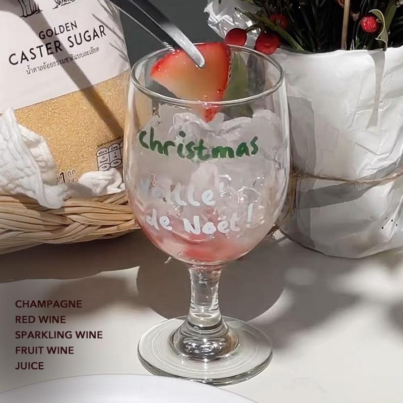 Exquisite Christmas Wine Glass - Glass Cup for Festive Holiday Drinks & Decor, Ideal for Gifting At Parties and Celebrations