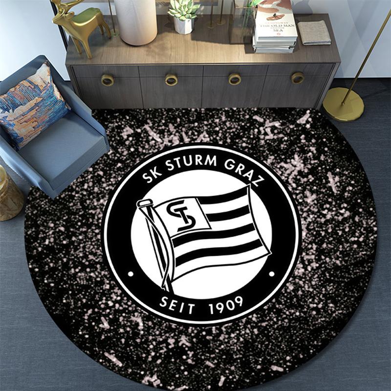 Sportklub Sturm Graz Round Area Rug,Carpet Rug for Living Room Bedroom Sofa Playroom Decor,Non-slip Floor Mat