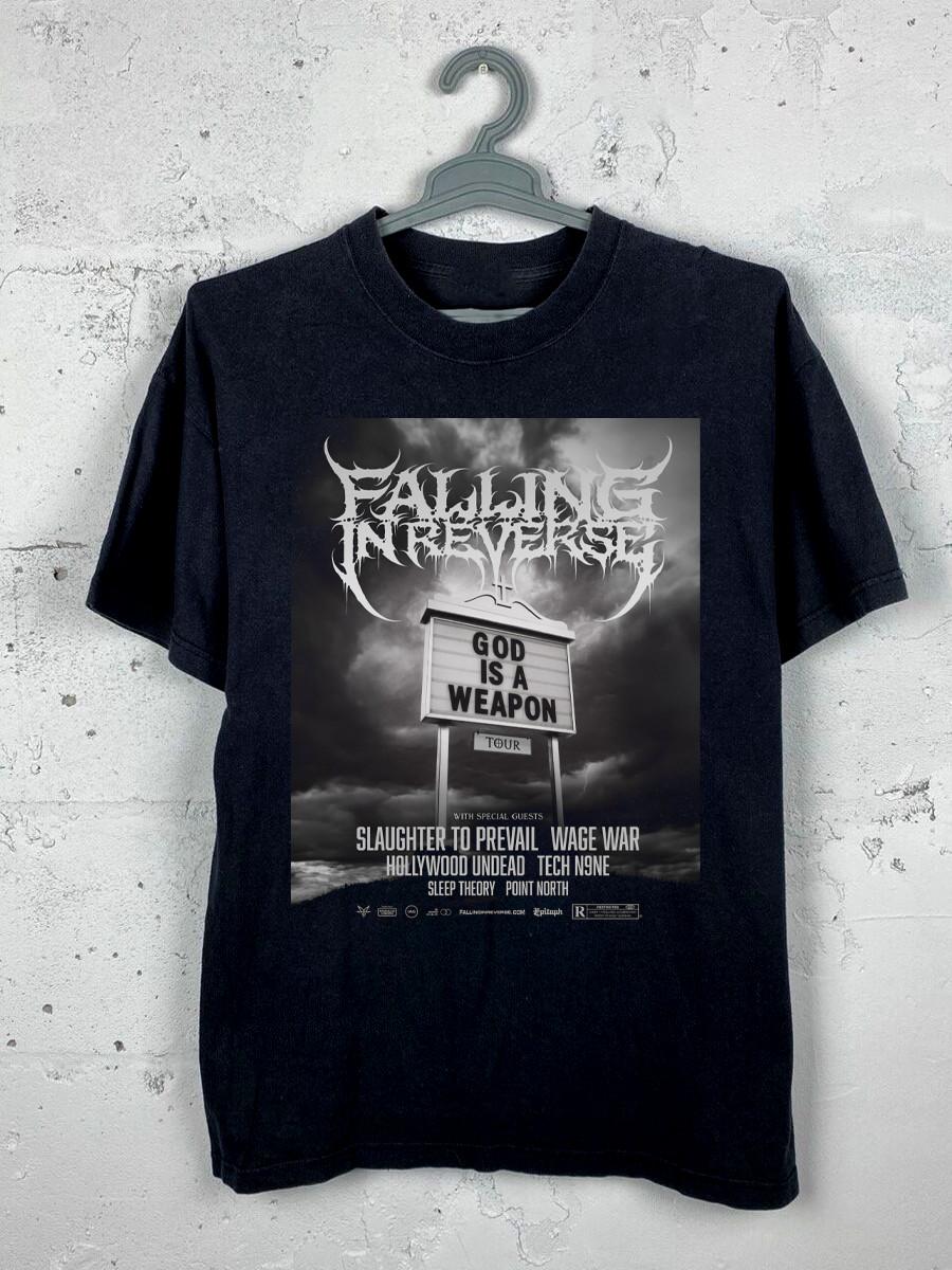 Falling In Reverse God Is A Weapon Tour 2025 T Shirt Black All Size AL784 S