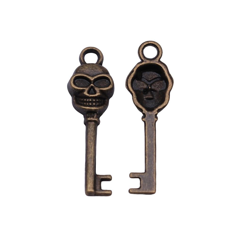 Simple Skeleton Key Charms Multi Color Alloy Pendants For Vintage Themed Jewelry