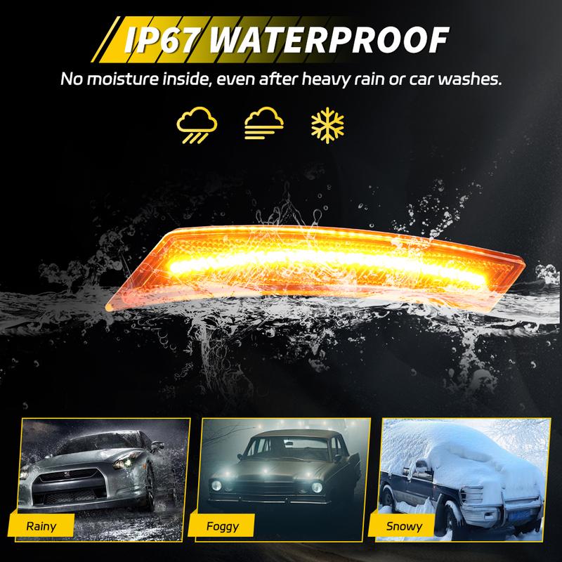 2Pcs Front Corner Side Marker Light Fender Light Turn Signal Light Reflector Light With LED For 2024+ Nissan Frontier