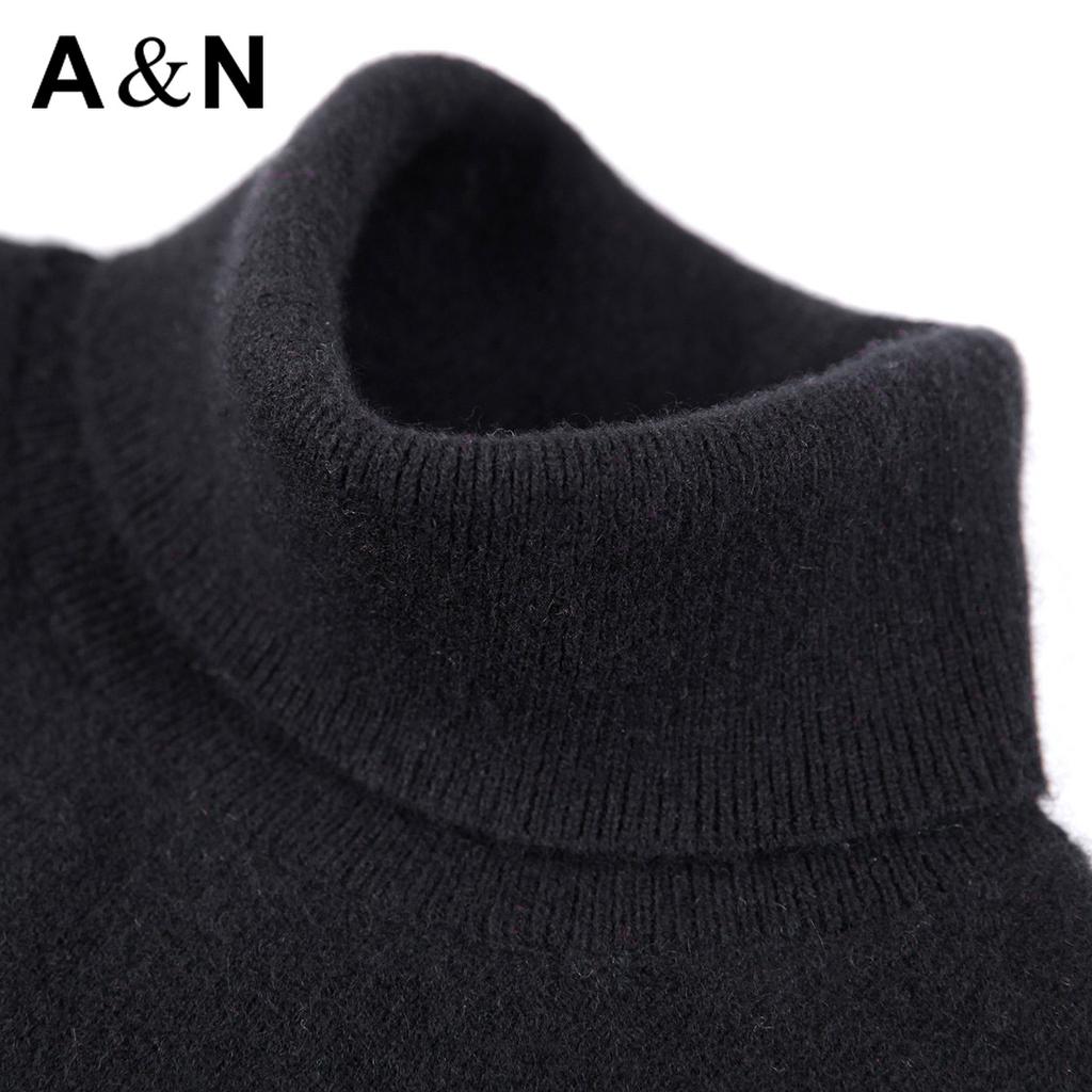 [100% Sheep Wool] Winter Warm and Comfortable Two Collar Woolen Sweater Solid Color Versatile Knitted Base Sweater