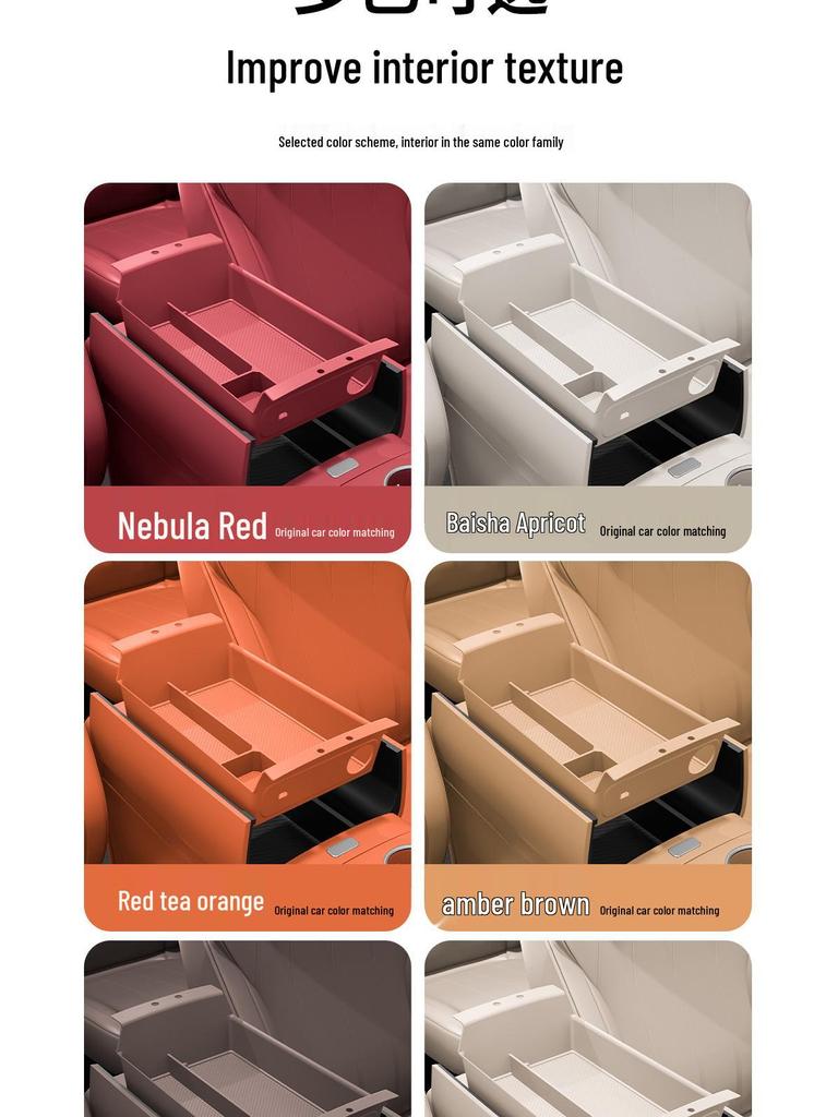 Silicone Partitioned Storage Box for AITO M7/M8/M9 Center Console Armrest