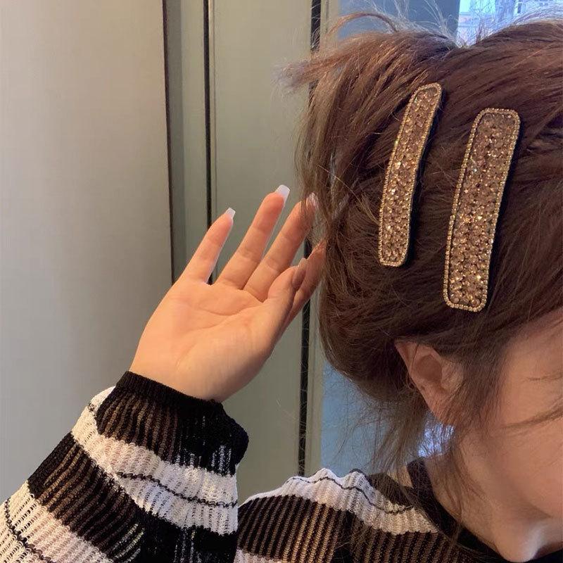 New Rhinestone Super Flash Simple BB Clip Full Rhinestone Bangs Clip Adult Side Clip Back Hair Clip