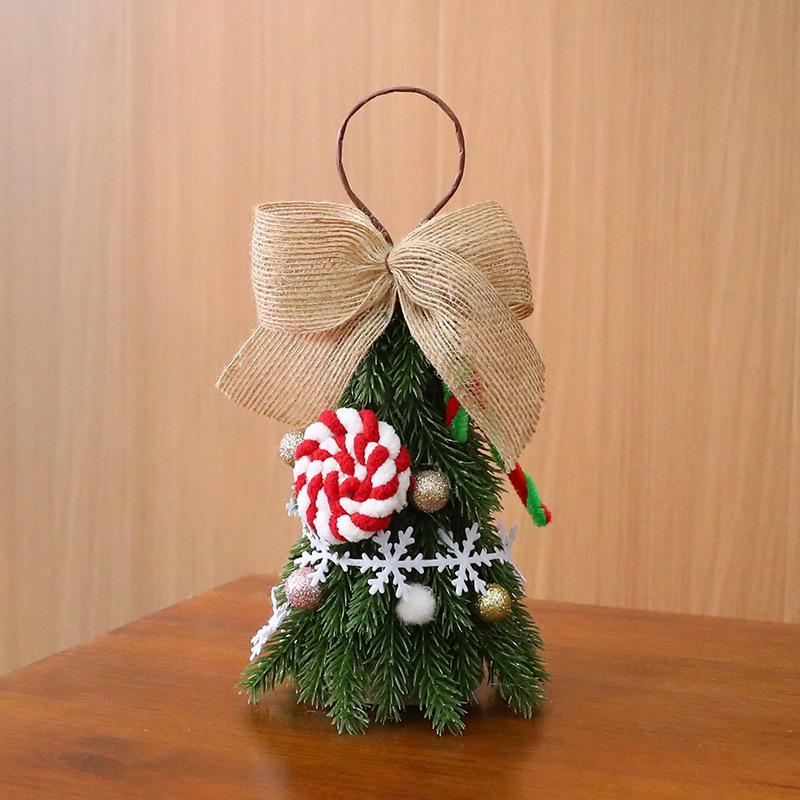 Mini Christmas Tree with Small Ornaments for Office Desk Indoor Decoration