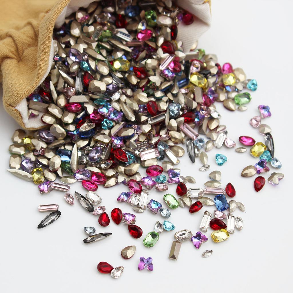 Nail Art Drill Whole Batch By Catty Nail Art Special-Shaped Diamond Burst Flash Color Pointed Bottom Diamond Crystal Glass Mixed Diamond Nail Art