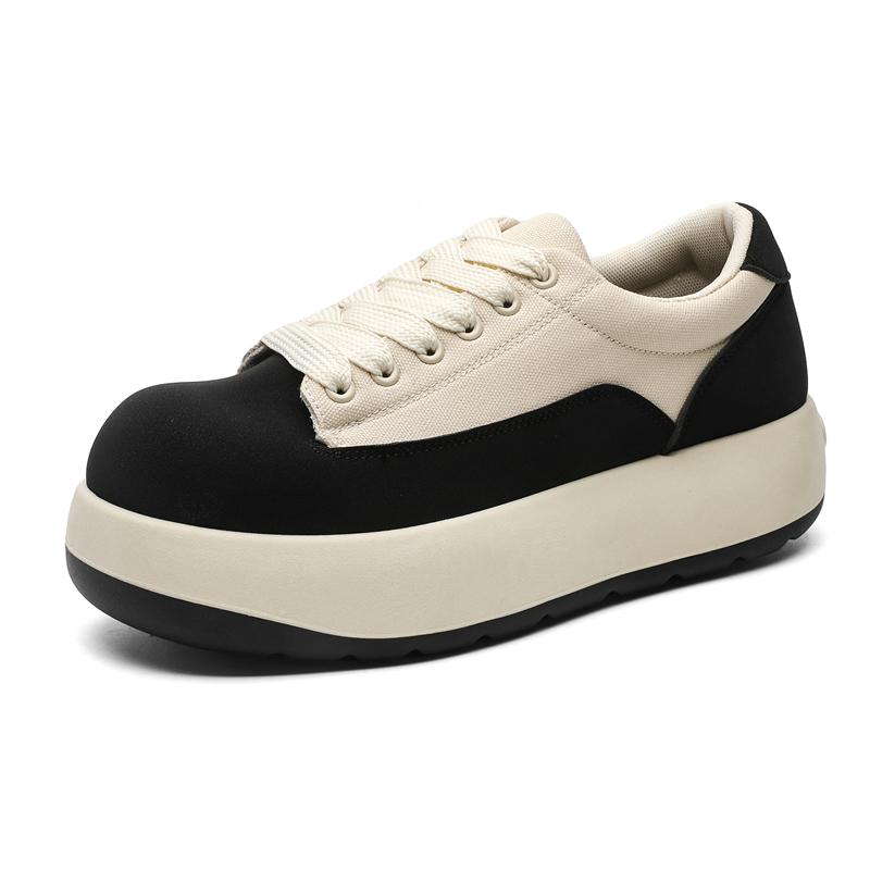 

Осенние мужские повседневные кеды на массивной подошве, модные, трендовые, в минималистичном стиле, на толстой подошве, увеличивающие рост, мужская обувь 44 чёрный