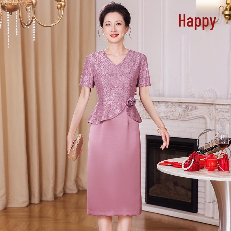 Elegant Slimming Dress for Mother-in-Law: Spring Wedding & Formal Wear 5XL