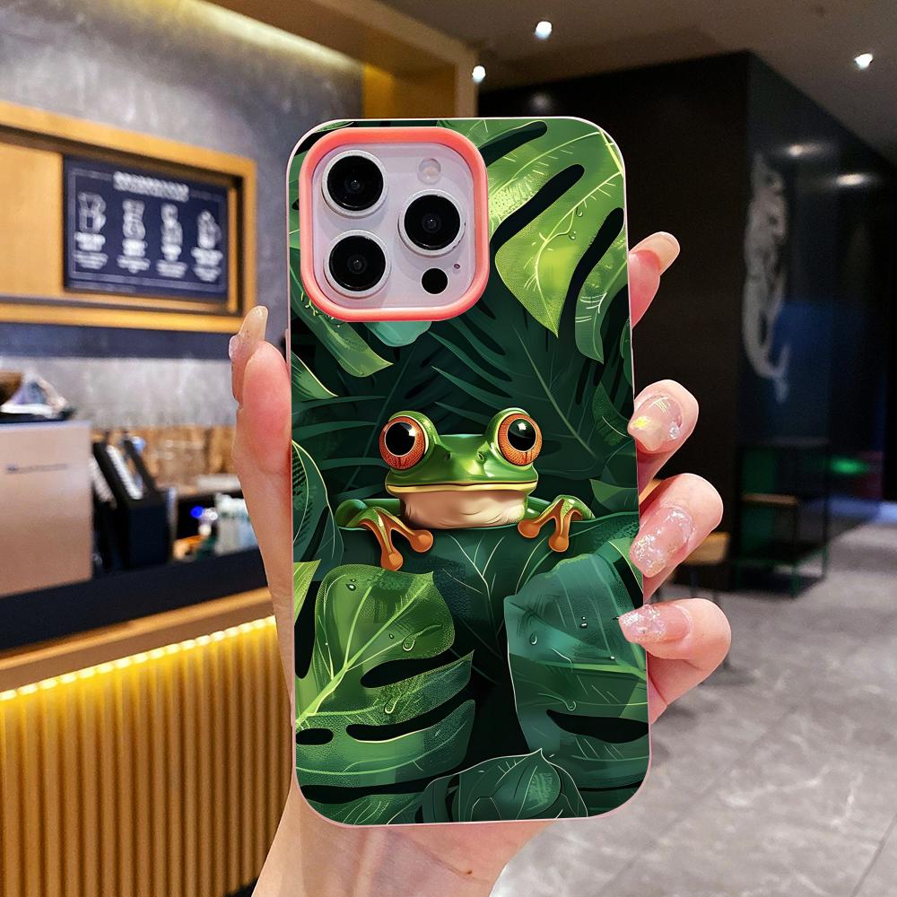 

Милый чехол-жаба для iPhone 17 16 15 14 13 12 11 Air Pro Max Plus Желейный Двухслойный Розовый Чехол iPhone 15 Pro Max