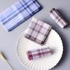 10pcs Cotton Plaid Men Handkerchief Square Decorative Suits Grid Hanky