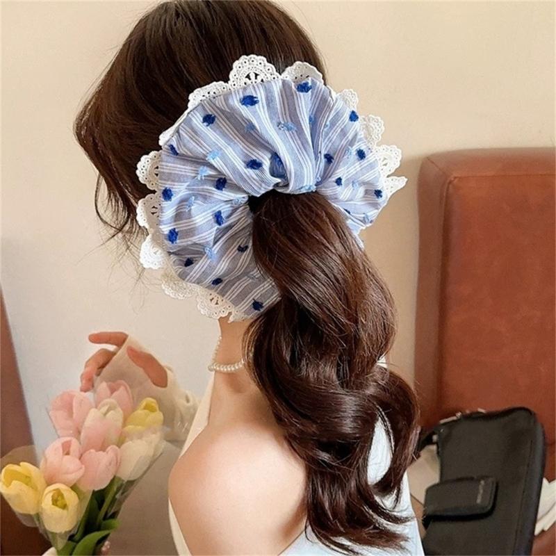 Lace Hair Rope Hair Bun Scrunchies Elastic Hair Rope Big Hair Scrunchy Heavy Duty HairBands Female Accessories