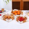 With Handles Woven Serving Tray Washable Imitation Rattan Fruit Plate  Kitchen Storage