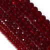 1 Strand Faceted Crystal Beads Deep Red Glass Loose Spacer Beads For Jewelry Making DIY Necklace Bracelets Accessories 3/4/6/8mm