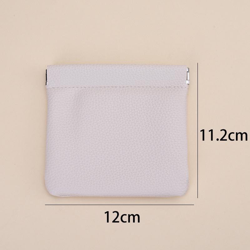 2025 Lychee Grain PU Coin Purse with Automatic Closure - Multipurpose Pouch for Cosmetics, Jewelry, Lipstick, and Accessories