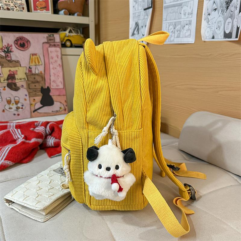 Cute Corduroy Backpack for Women & Girls – Adorable Bear Design Mini Backpack with Paws & Face, Perfect for School, Travel, and Daily Use