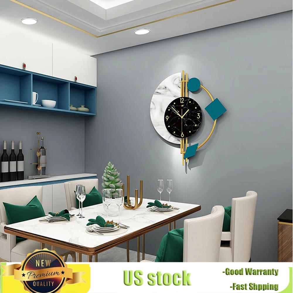 Small Quartz Wall Mounted Clock with 9.45-inch Large Dial, Modern Geometric Shape Home Decorfor Living Room, Entrance & Bedroom