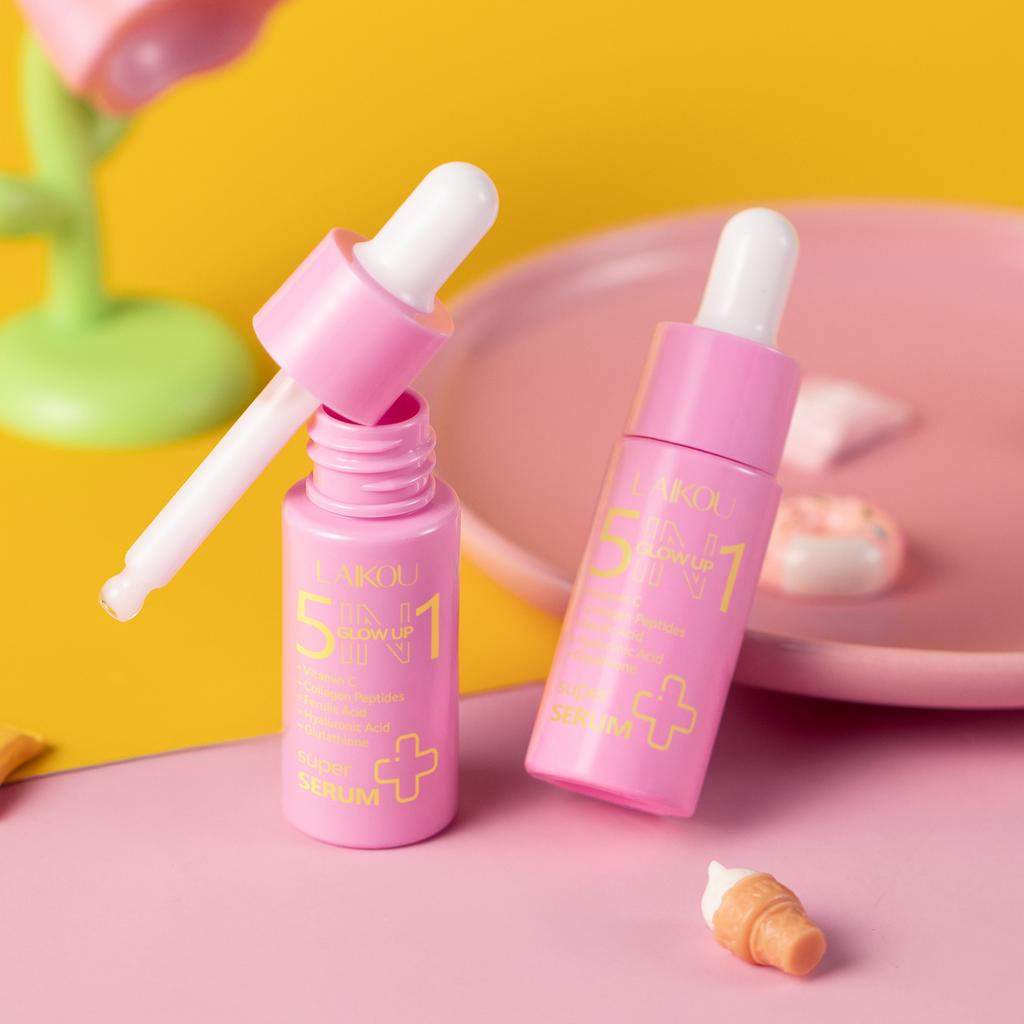 LAIKOU17ml Five-in-one Luminous Essence Is Rich In Vitamin C, Collagen Peptides, Ferulic Acid, Glutathione Brightening Essence Skin Care Products