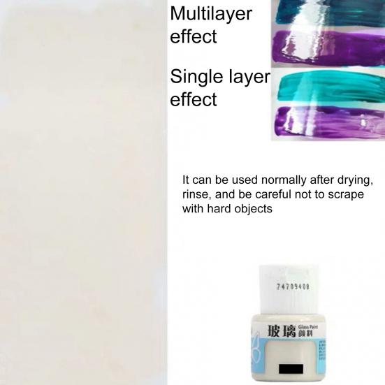 20ml Safe Healthy Glass Paint Vibrant Color Siliceous Glass-Color Paint Wine Bottle Ceramic Glass Pigment