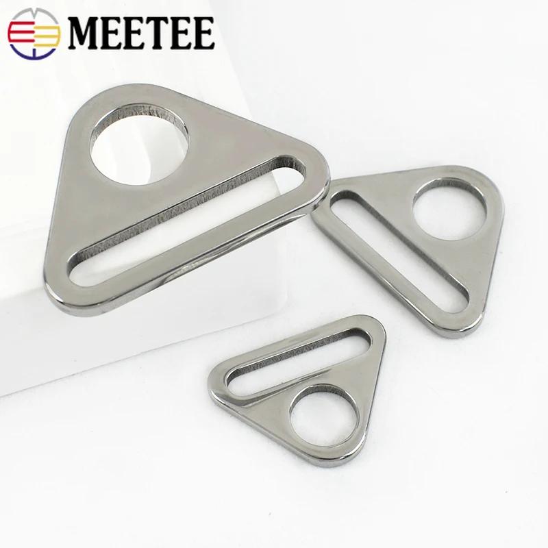 Meetee 5/10Pcs 20-38mm Stainless Steel Buckle Bag Strap Adjuster Buckles Bra Bikini Connector Clasp Anti-slip Fixing Accessories