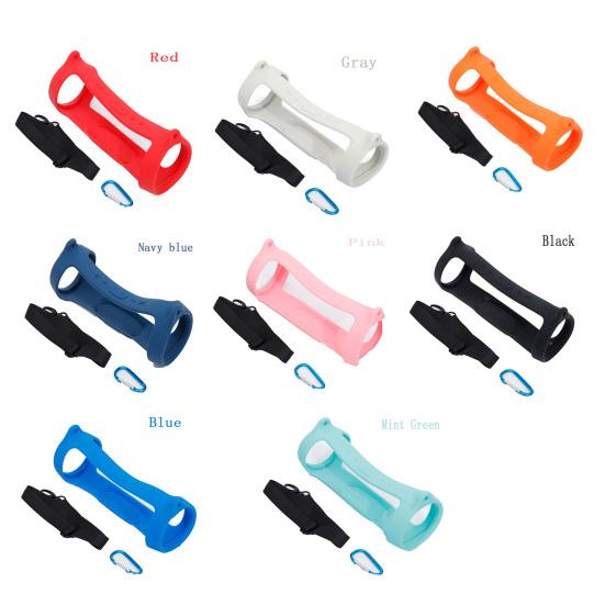3Stk/Set Tragbare Drahtlose Silikon-Schutzhülle Bluetooth-kompatible Lautsprecherhülle mit Tragegurt Karabiner