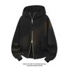 Men Loose Heavy Weight Double Zipper Hooded Sweatshirt Casual American Style Top