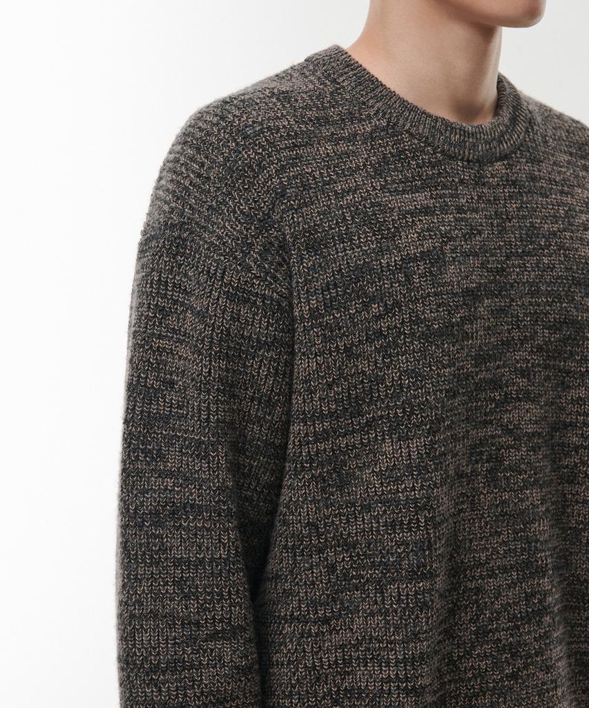 MUSINSA STANDARD Mixed Yarn Crew Neck Knit [Black]