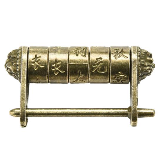 

Chinese Old Style CarvedPassword Lock Antique Padlock for DrawerJewelry Box