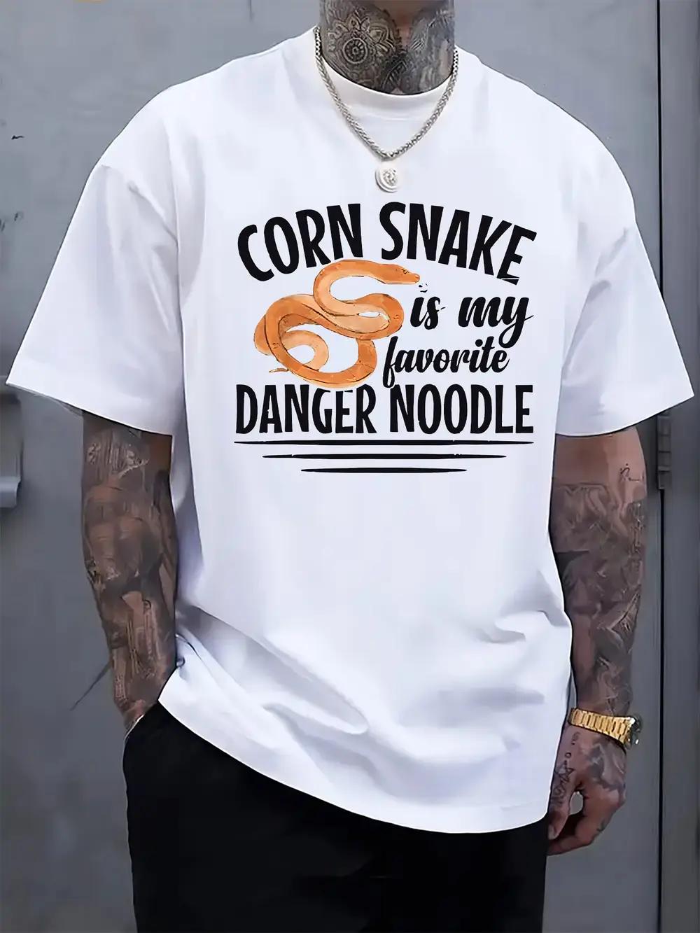

Corn Snake Graphic T-shirt - CORN SNAKE IS MY FAVORITE DANGER Noodle Humorous Print XXXXL