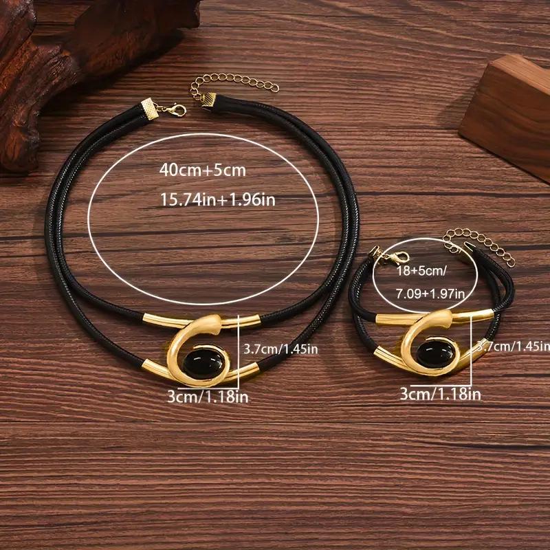 Böhmisches Spiral-Acryl-Edelstein-Schmuckset: Halskette & Armband Kombi