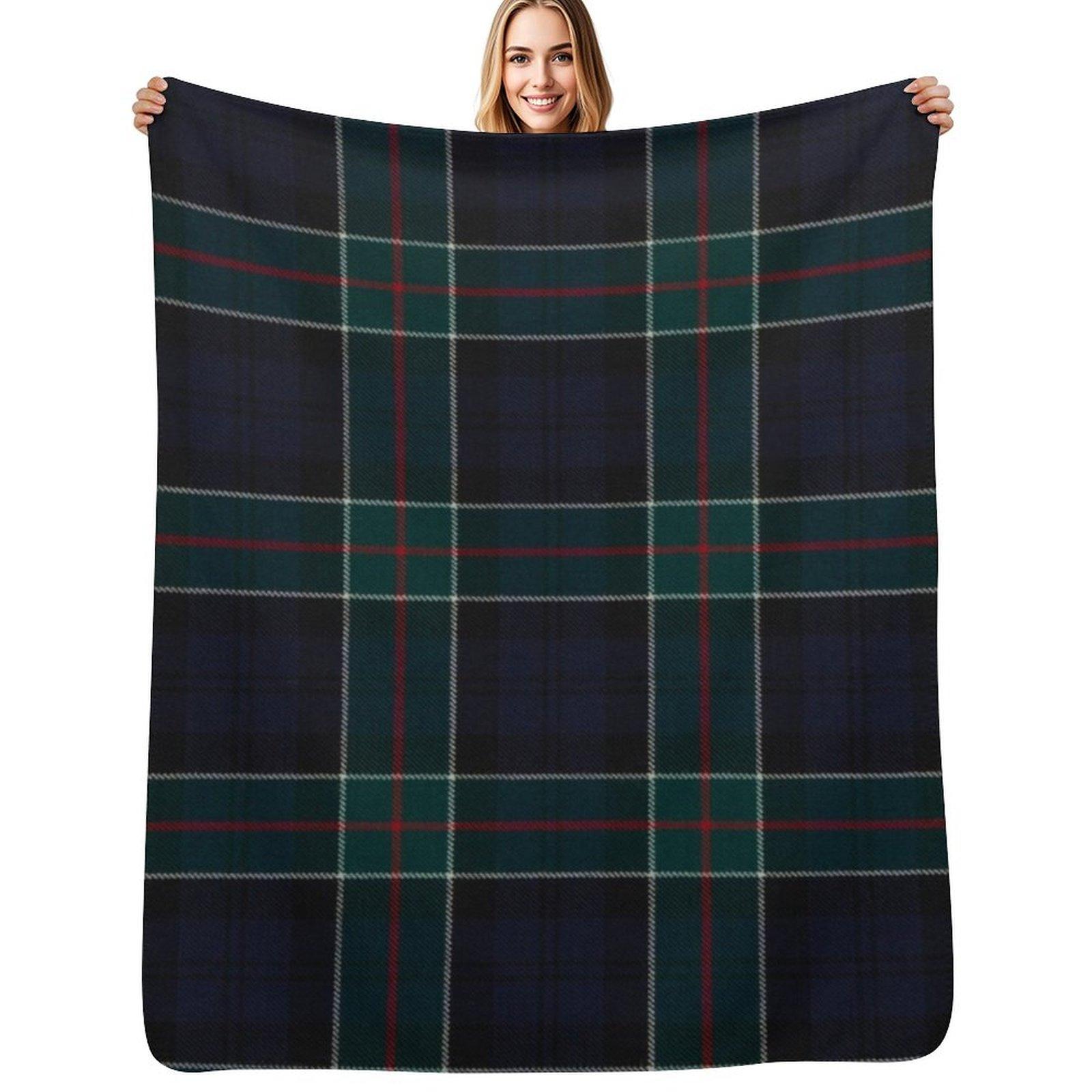 Creative Homewares Unisex White Colquhoun Scottish Tartan Throw Blanket Shaggy Furry Soft Blanket For Bedroom Living Room