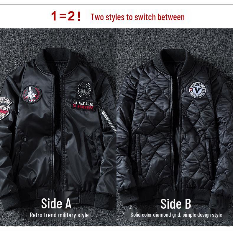Wendbare gepolsterte Fliegerjacke - Herbst/Winter Baumwolle 9989 B05
