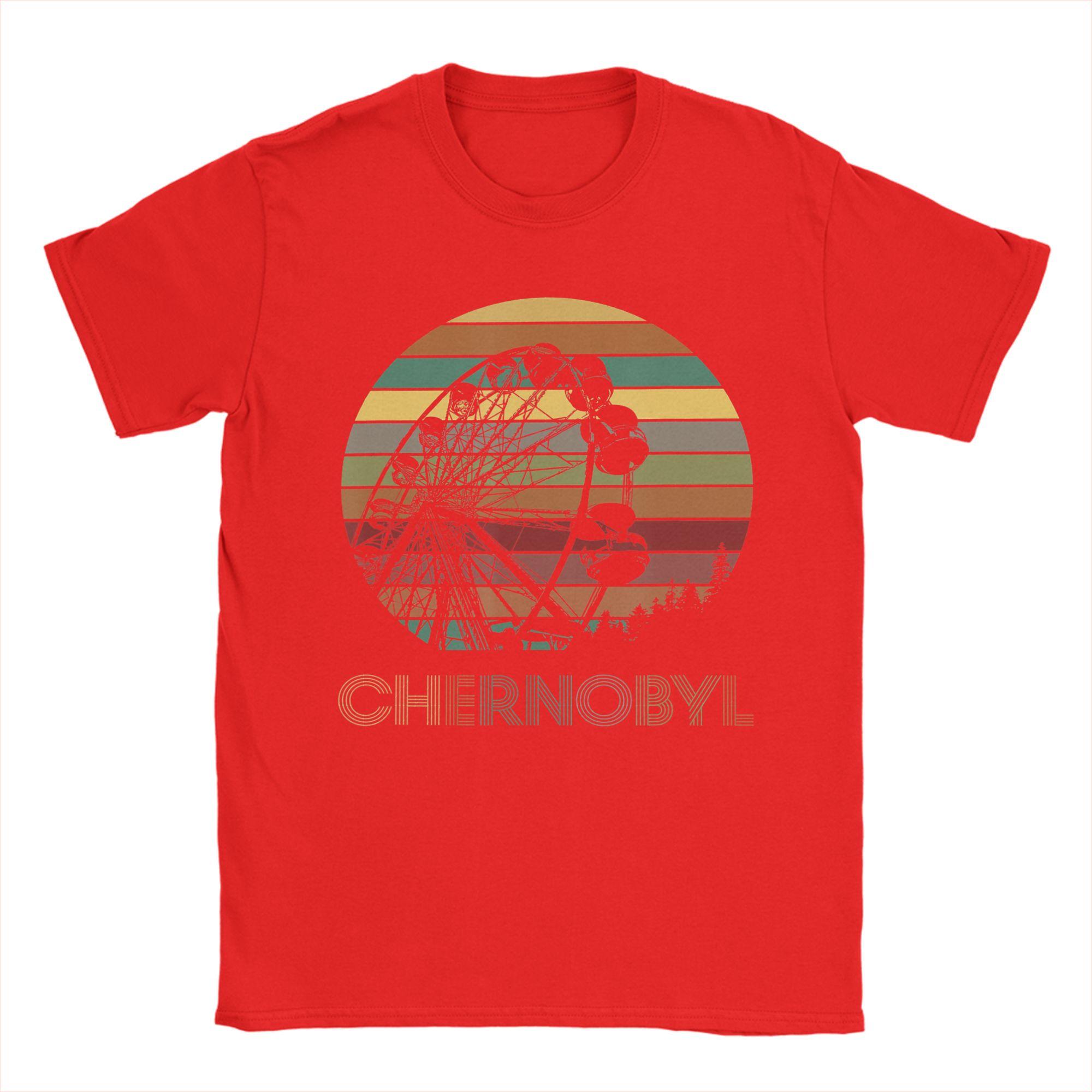 

Unisexs Chernobyl Cosplay Pripyat Ferris Wheel T Shirt Cotton Clothes Vintage Short Sleeve Crew Neck Tees Gift TShirts S