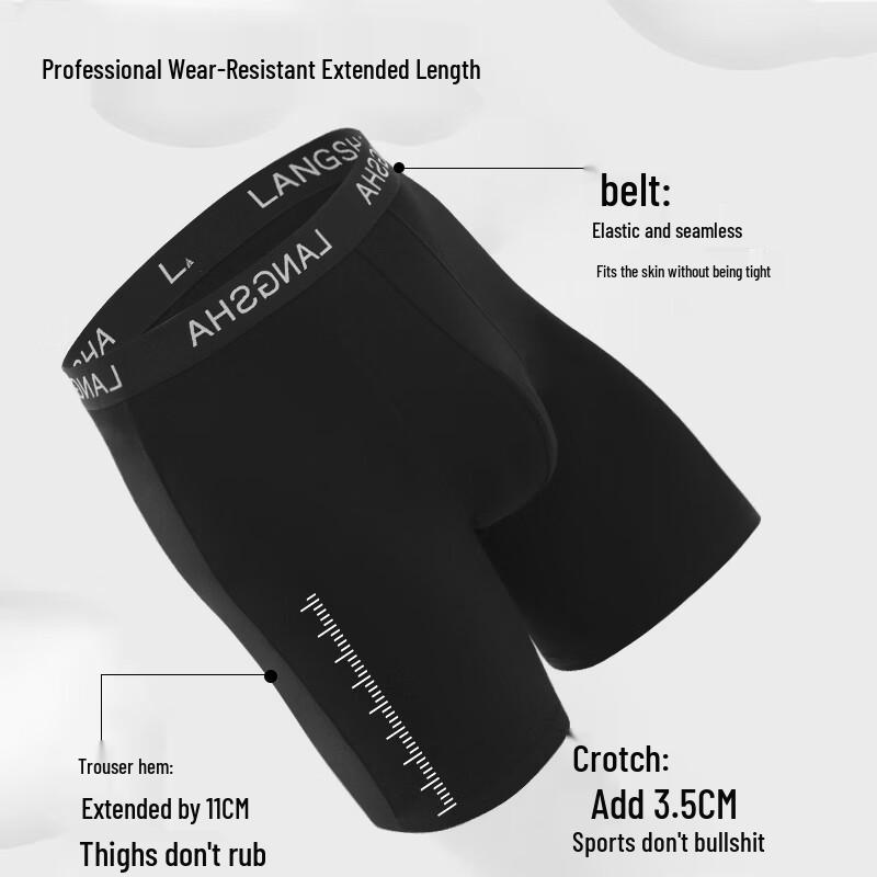 LangSha Men's Antibacterial Extended Anti-Chafe Sports Boxer Briefs