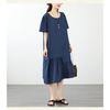 DIMANAF 2026 Plus Size Summer Women Denim Dress Elegant Fashion Lady Sundress Jeans Blue Long Dress Casual Spliced Clothing