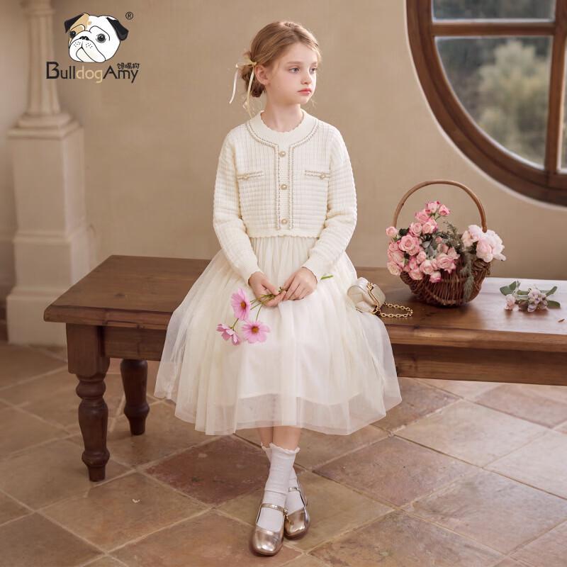 CHANZUIGOU Girls' Little Fragrant Style Mesh Princess Dress