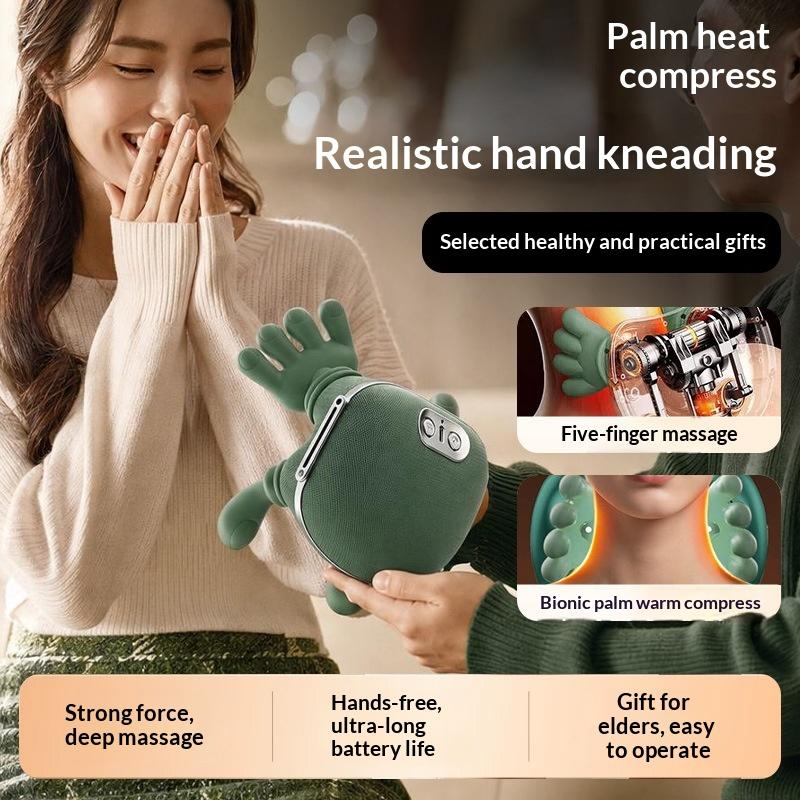 Neck Shoulder Massager With Heat,4D Bionic Fingers Simulate Real Palm Massage,3 Intensities&2 Heat Settings,Relax Muscle Tension