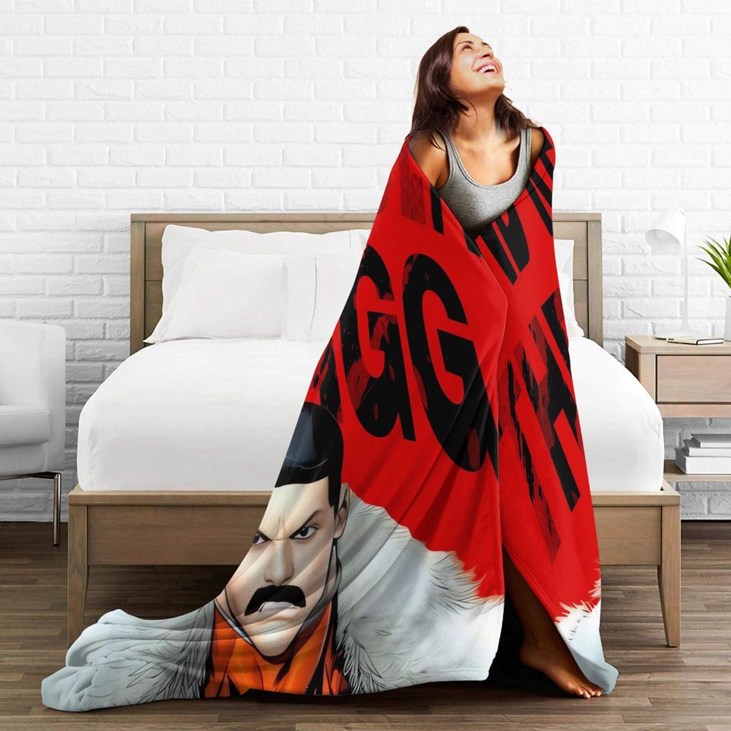 Invincible Thragg  Red Print Blanket Quality Soft  Throw Blanket Winter Picnic Home Decor Street Trend Bedspread