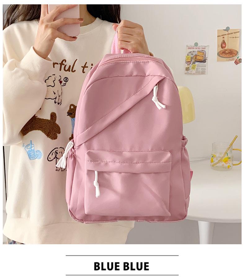 Casual Rucksack mit großer Kapazität und einfarbigem Design - Modischer Doppelrucksack für Studenten und Reisen