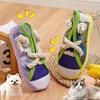 Squeaky Dog Chew Toys for Aggressive Chewers Bite Resistant Canvas Shoes Knot Puppy Chewing Toy Teeth Cleaning Training